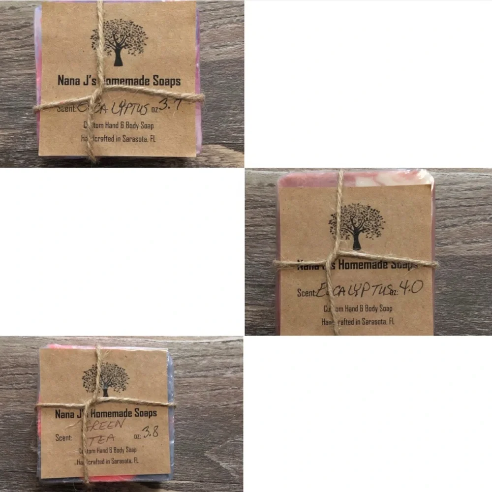Handcrafted Green Tea and Eucalyptus Bar Soap NWT